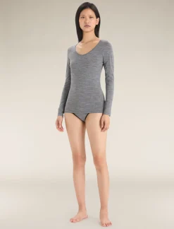 Icebreaker Underwear & Bras^Women's Merino 150 Siren Long Sleeve Sweetheart Top GritstoneHeather
