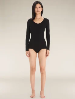 Icebreaker Underwear & Bras^Women's Merino 150 Siren Long Sleeve Sweetheart Top Black