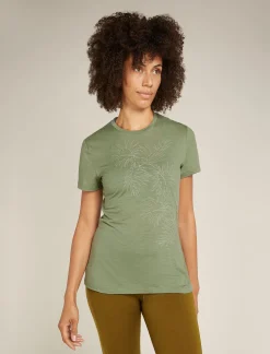 Icebreaker T-shirts & Tanks^Women's Merino 150 Tech Lite Short Sleeve T-Shirt Winter Floral Lichen