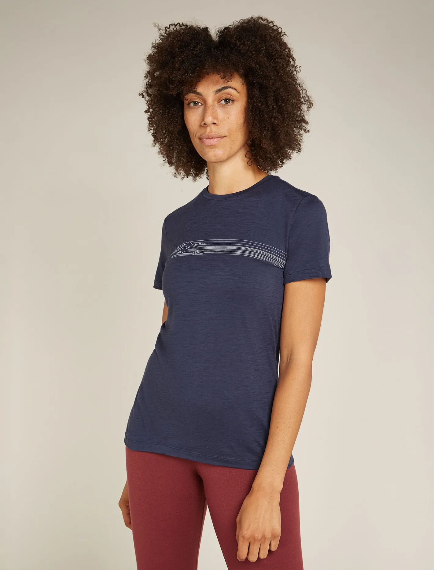 Icebreaker T-shirts & Tanks^Women's Merino 150 Tech Lite Short Sleeve T-Shirt Camping Lines Graphite