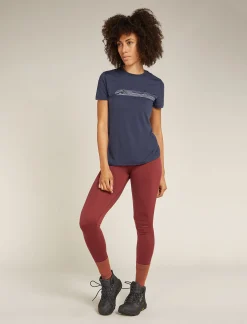 Icebreaker T-shirts & Tanks^Women's Merino 150 Tech Lite Short Sleeve T-Shirt Camping Lines Graphite
