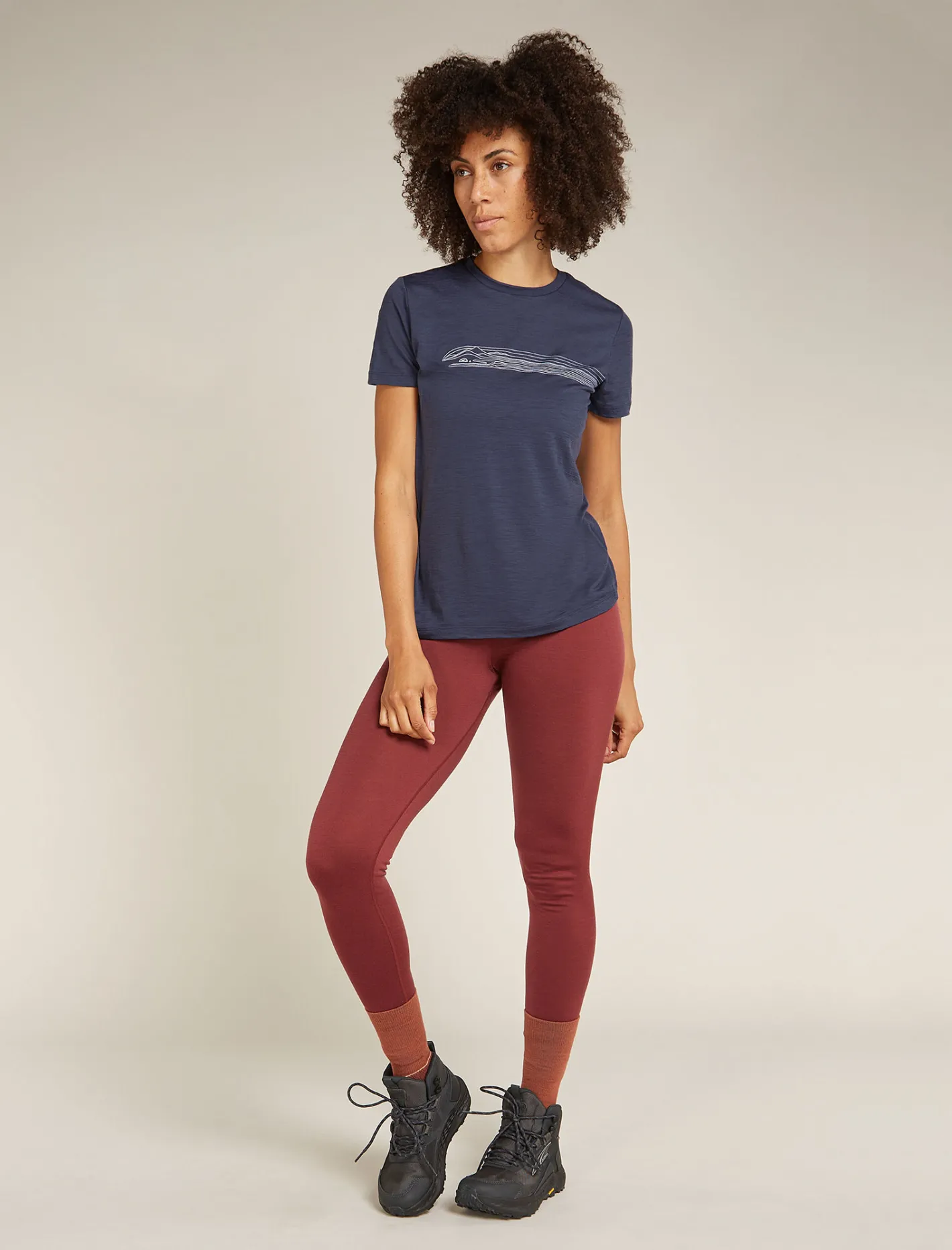 Icebreaker T-shirts & Tanks^Women's Merino 150 Tech Lite Short Sleeve T-Shirt Camping Lines Graphite