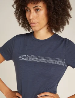 Icebreaker T-shirts & Tanks^Women's Merino 150 Tech Lite Short Sleeve T-Shirt Camping Lines Graphite