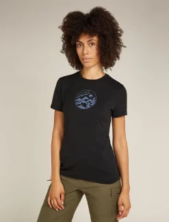 Icebreaker T-shirts & Tanks^Women's Merino 150 Tech Lite Short Sleeve T-Shirt Camping Circle Black