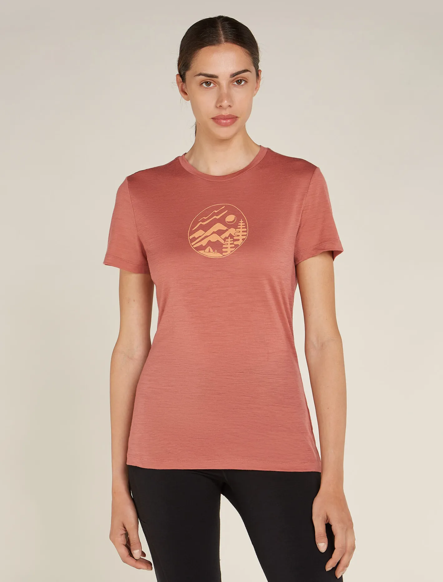 Icebreaker T-shirts & Tanks^Women's Merino 150 Tech Lite Short Sleeve T-Shirt Camping Circle CedarWood