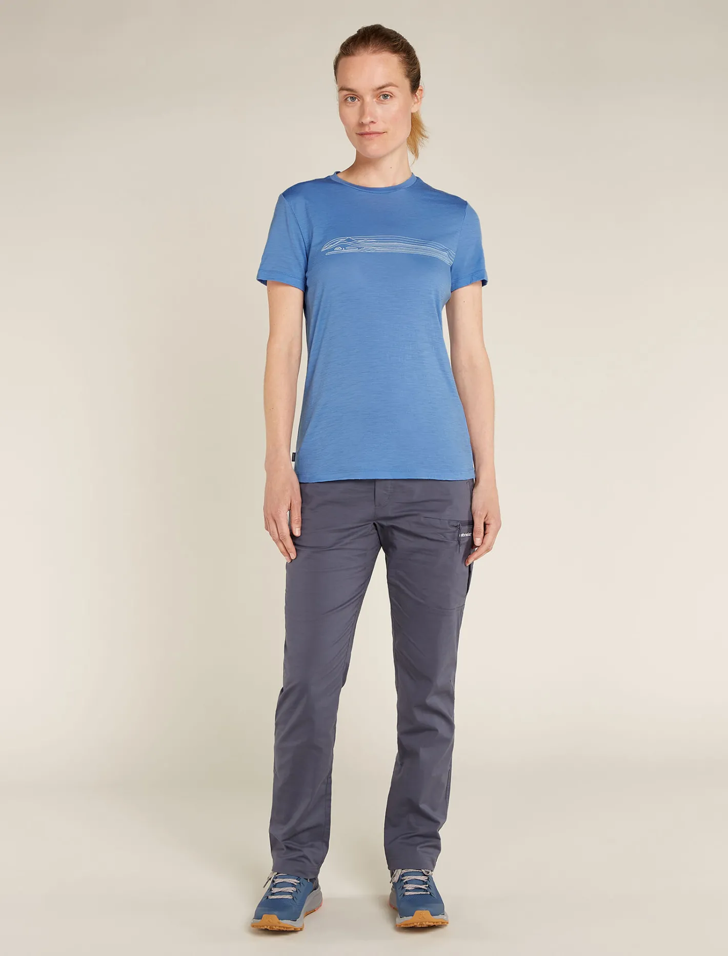 Icebreaker T-shirts & Tanks^Women's Merino 150 Tech Lite Short Sleeve T-Shirt Camping Lines Baja