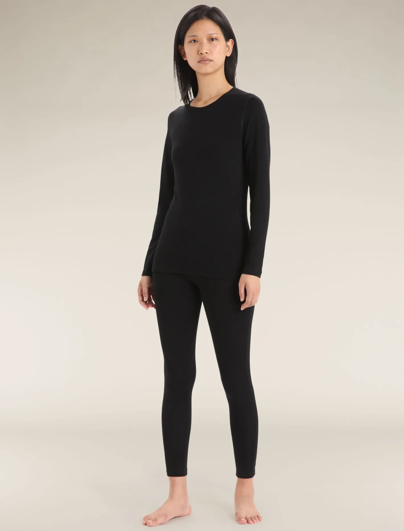 Icebreaker Base Layers^Women's Merino 260 Tech Long Sleeve Crew Neck Thermal Top Black