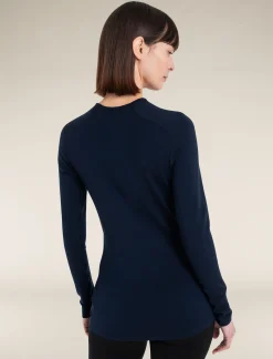 Icebreaker Base Layers^Women's Merino 260 Tech Long Sleeve Crew Neck Thermal Top MidnightNavy