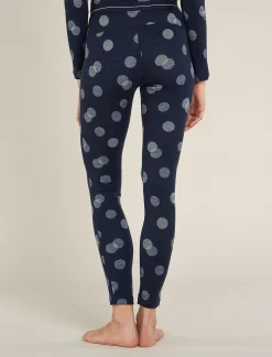Icebreaker Base Layers^Women's Merino 260 Vertex Thermal Leggings Falling Flakes MidnightNavy/Snow