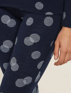 Icebreaker Base Layers^Women's Merino 260 Vertex Thermal Leggings Falling Flakes MidnightNavy/Snow