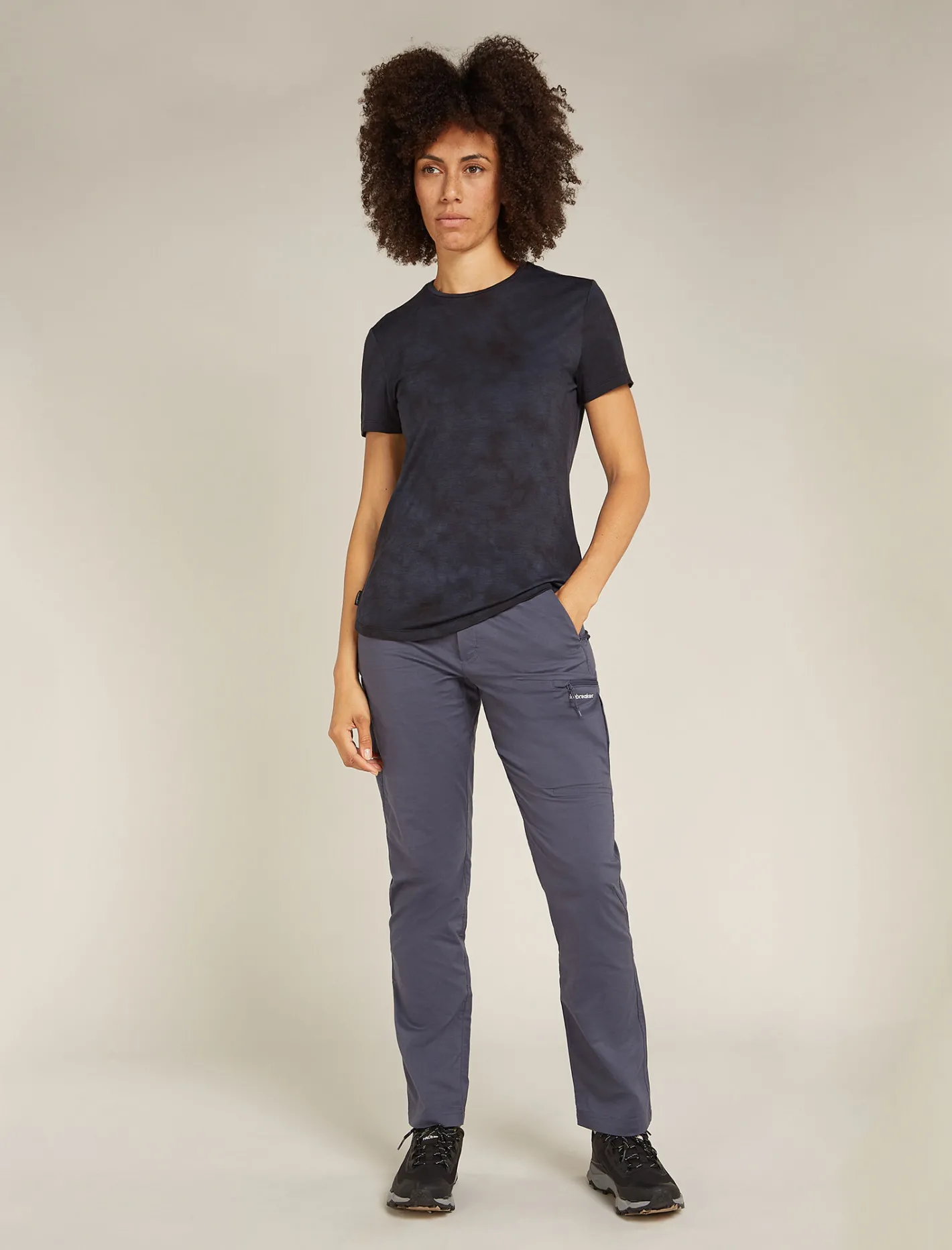 Icebreaker T-shirts & Tanks^Women's Merino Blend 125 Cool-Lite™ Sphere Short Sleeve T-Shirt Cloud Dye Graphite/Black