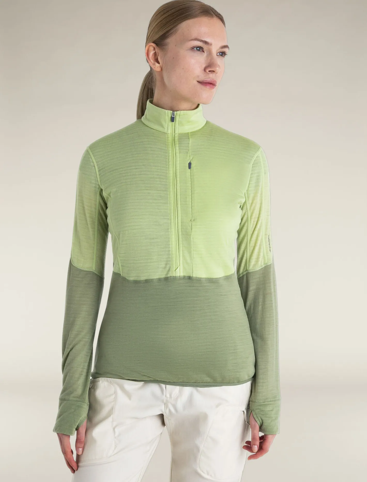 Icebreaker Jumpers & Hoodies^Women's Merino Blend 200 Realfleece™ Descender Long Sleeve Half Zip Jacket Glazen/Lichen