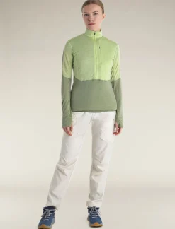 Icebreaker Jumpers & Hoodies^Women's Merino Blend 200 Realfleece™ Descender Long Sleeve Half Zip Jacket Glazen/Lichen