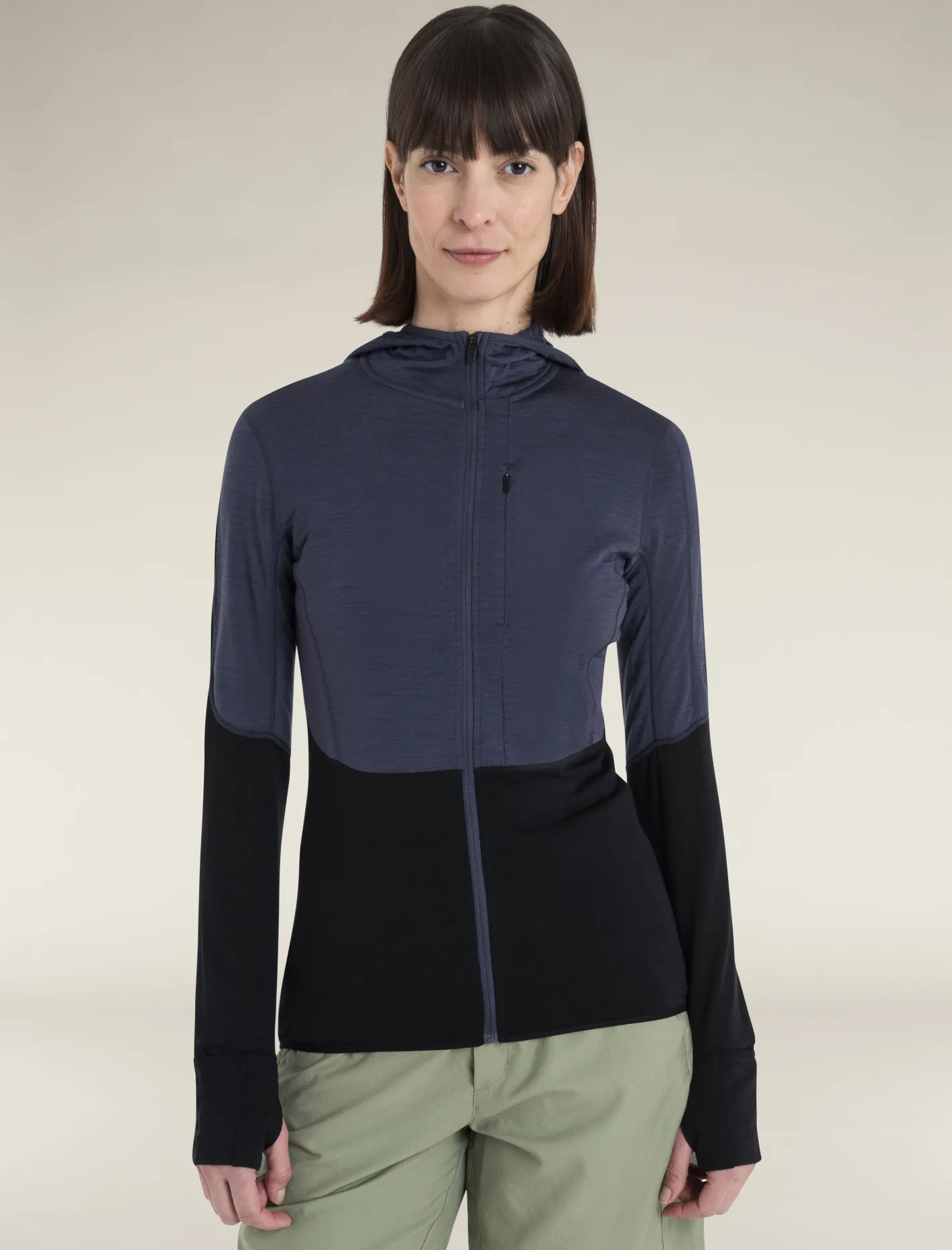 Icebreaker Jumpers & Hoodies^Women's Merino Blend 200 Realfleece™ Descender Long Sleeve Zip Hoodie Graphite/Black