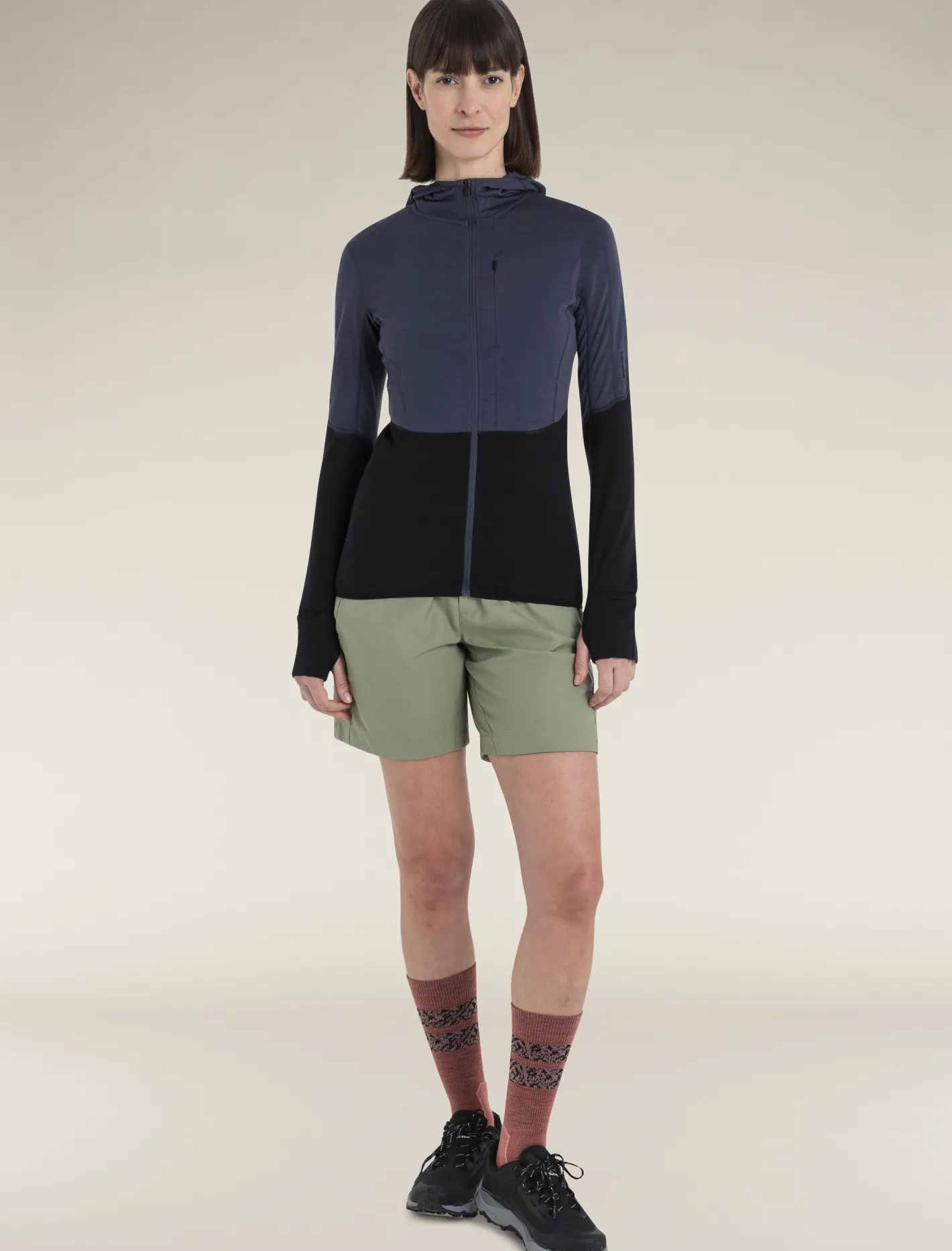 Icebreaker Jumpers & Hoodies^Women's Merino Blend 200 Realfleece™ Descender Long Sleeve Zip Hoodie Graphite/Black