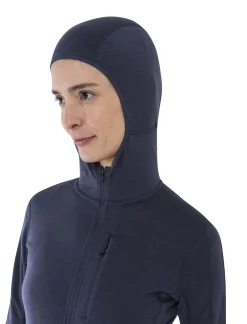 Icebreaker Jumpers & Hoodies^Women's Merino Blend 200 Realfleece™ Descender Long Sleeve Zip Hoodie Graphite/Black