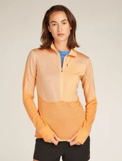 Icebreaker Jumpers & Hoodies^Women's Merino Blend 200 Realfleece™ Descender Long Sleeve Half Zip Jacket Sunston/Feldspar