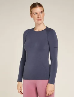 Icebreaker T-shirts & Tanks^Women's Merino Blend 260 ZoneKnit™ Seamless Long Sleeve Crewe Thermal Top Graphite