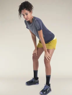 Icebreaker T-shirts & Tanks^Women's Merino Blend 125 ZoneKnit™ Energy Wind Short Sleeve T-Shirt Graphite/GraphiteHeather