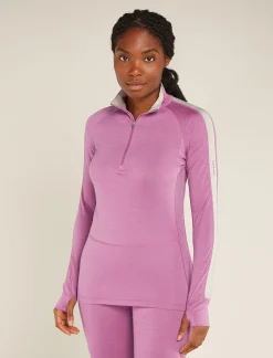 Icebreaker Base Layers^Women's Merino Blend 125 ZoneKnit™ Long Sleeve Half Zip Thermal Top Deco