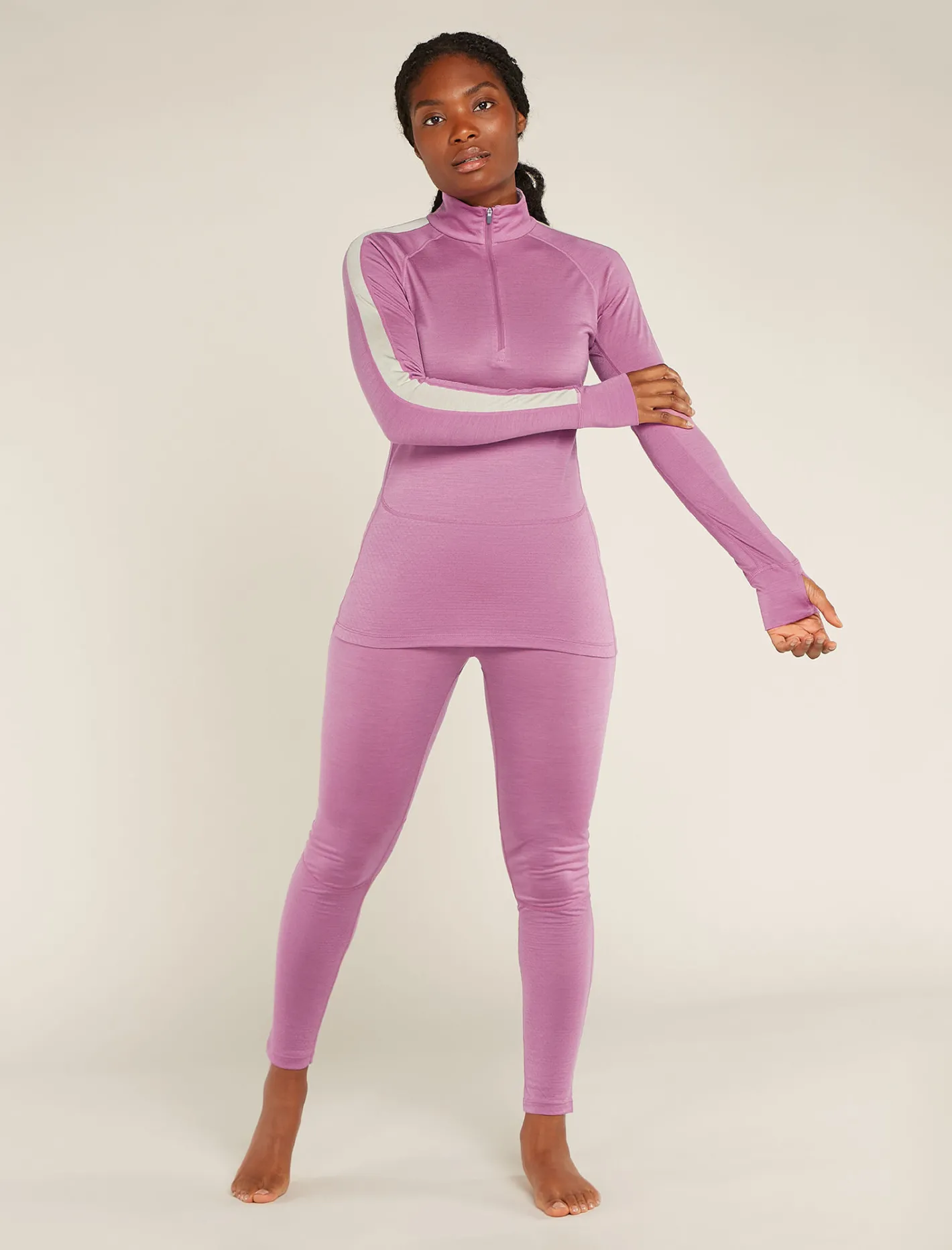 Icebreaker Base Layers^Women's Merino Blend 125 ZoneKnit™ Long Sleeve Half Zip Thermal Top Deco