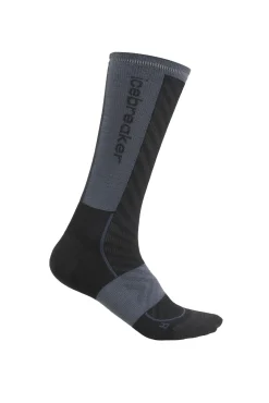 Icebreaker Socks^Women's Merino Blend Run+ Ultralight Crew Socks Black/Graphite