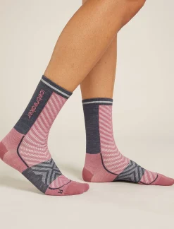 Icebreaker Socks^Women's Merino Blend Run+ Ultralight Crew Socks Deco/Graphite