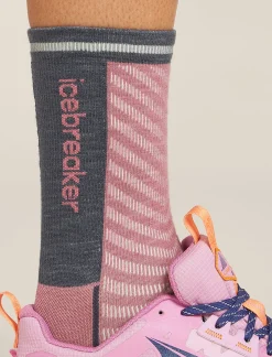 Icebreaker Socks^Women's Merino Blend Run+ Ultralight Crew Socks Deco/Graphite