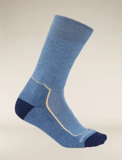 Icebreaker Socks^Women's Merino Hike+ Light Crew Socks Baja/RoyalNavy