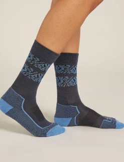 Icebreaker Socks^Women's Merino Hike+ Light Crew Natural Summit Socks Graphite/Baja