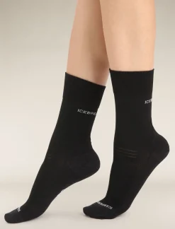 Icebreaker Socks^Women's Merino Hike Liner Crew Socks Black