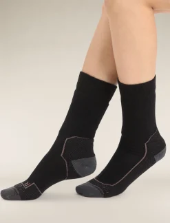 Icebreaker Socks^Women's Merino Hike+ Medium Crew Socks Black/Monsoon