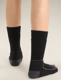 Icebreaker Socks^Women's Merino Hike+ Medium Crew Socks Black/Monsoon