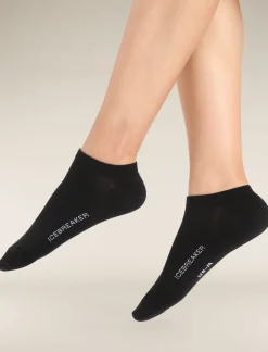 Icebreaker Socks^Women's Merino Lifestyle Fine Gauge No Show Socks Black/Snow