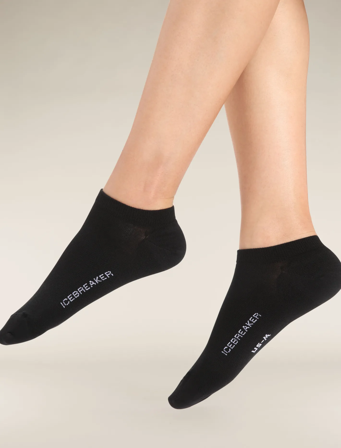 Icebreaker Socks^Women's Merino Lifestyle Fine Gauge No Show Socks Black/Snow