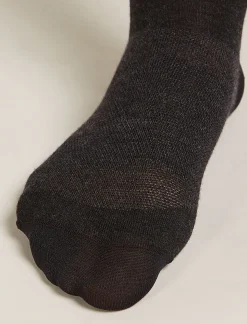 Icebreaker Socks^Women's Merino Snow Liner Over The Calf Socks Black/Ether