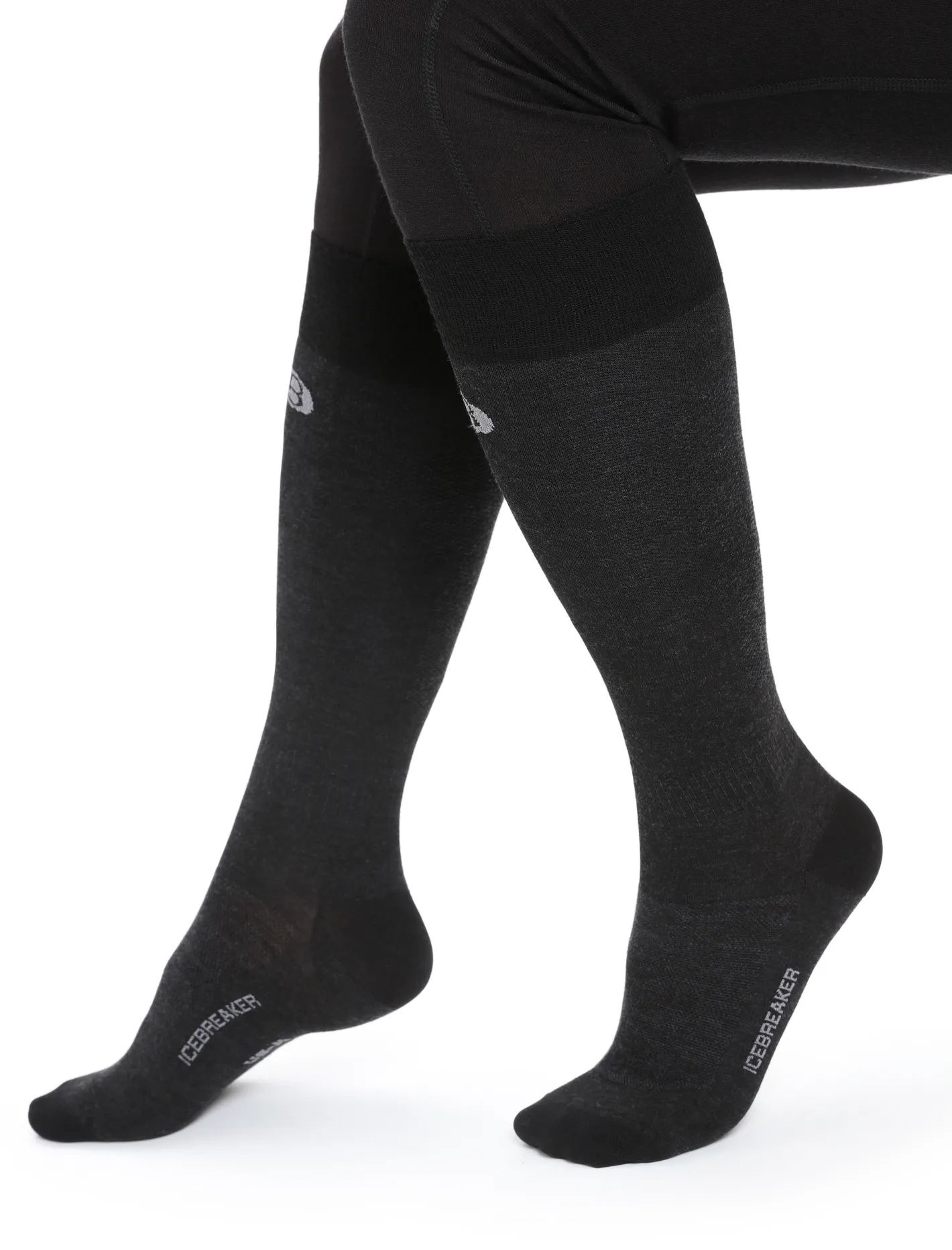 Icebreaker Socks^Women's Merino Snow Liner Over the Calf Socks Black