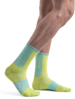 Icebreaker Socks^Men's Merino Blend Run+ Ultralight Crew Socks Hyper/Aura