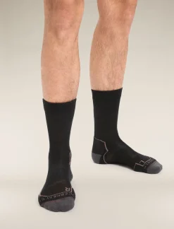 Icebreaker Socks^Men's Merino Hike+ Light Crew Socks Black/Mink