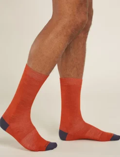 Icebreaker Socks^Men's Merino Lifestyle Fine Gauge Crew Socks Molten/Graphite