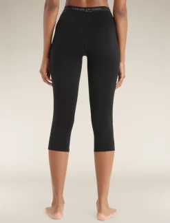 Icebreaker Bottoms|Base Layers^Women's Merino 200 Oasis 3/4 Thermal Leggings Black