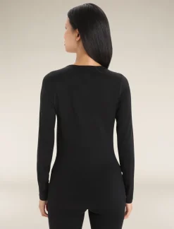 Icebreaker Base Layers^Women's Merino 200 Oasis Long Sleeve Scoop Thermal Top Black