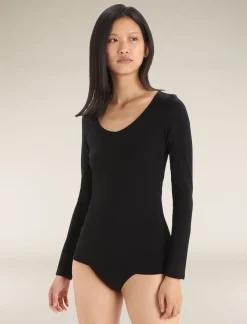 Icebreaker Underwear & Bras^Women's Merino 150 Siren Long Sleeve Sweetheart Top Black